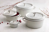 Staub 24cm round cocotte white truffle