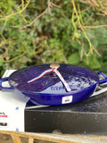 STAUB 33cm Dark Blue Fish Drawing Oval Cast Iron Cocotte