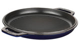 Staub Braiser 28cm cast iron multifunctional pot - Cast iron round pot + grill in dark blue